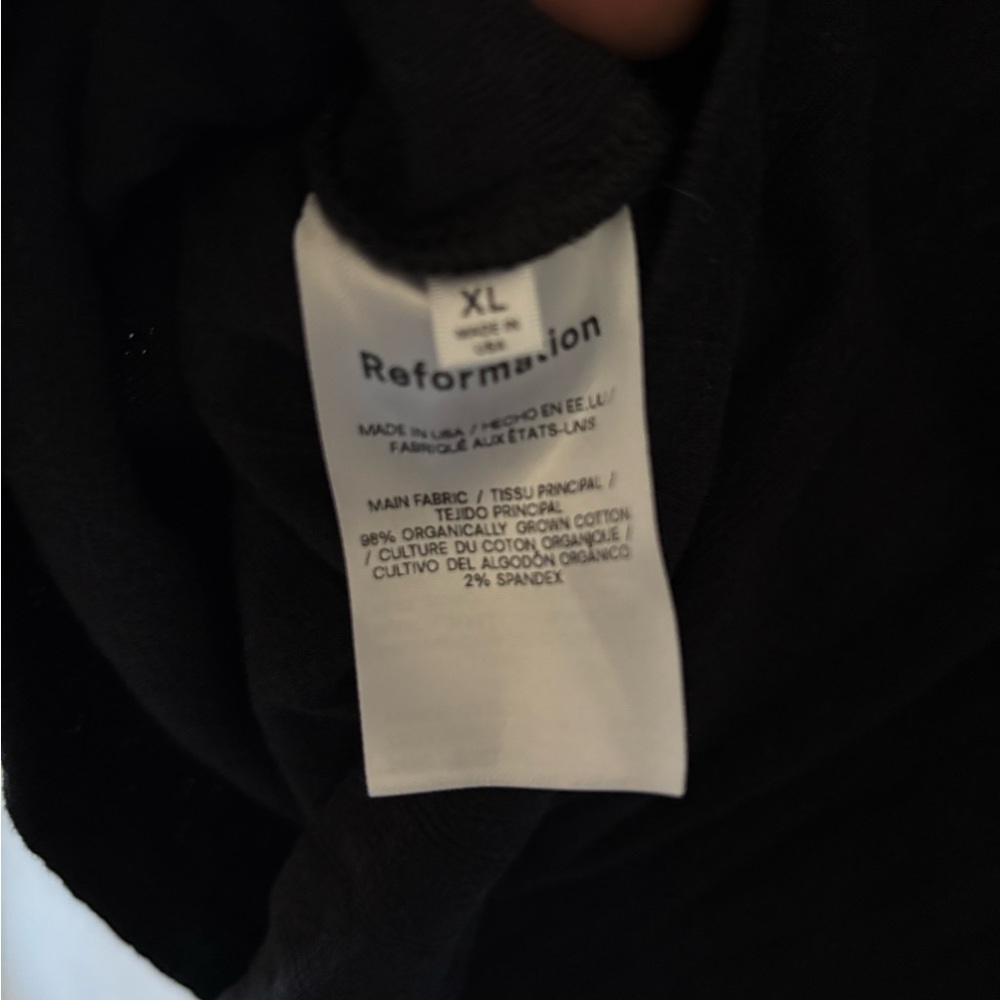 Reformation Black Ribbed Crop Top - Picture 4 of 4